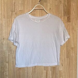 ISA & ELLA Cropped White T-Shirt, Sz. L